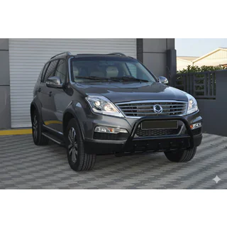 Кенгурятник WT003 Черный Нержавейка SsangYong Rexton I 2001-2017 гг. фото 3
