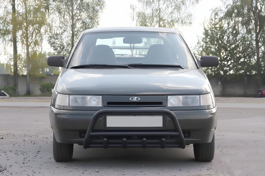 ВАЗ 2110-21115 1995-2015 гг. Кенгурятник WT003 Черный 60мм (Нержавеющая сталь) Фото 3