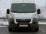 Citroen Jumper 2007-2025 гг. Передняя дуга WT003 Черная (нерж. сталь) фото 4