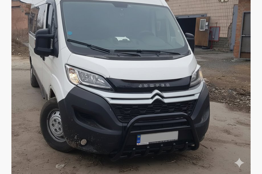 Peugeot Boxer 2006-2025 гг. Передняя дуга WT003 Черная (нерж. сталь) Image
