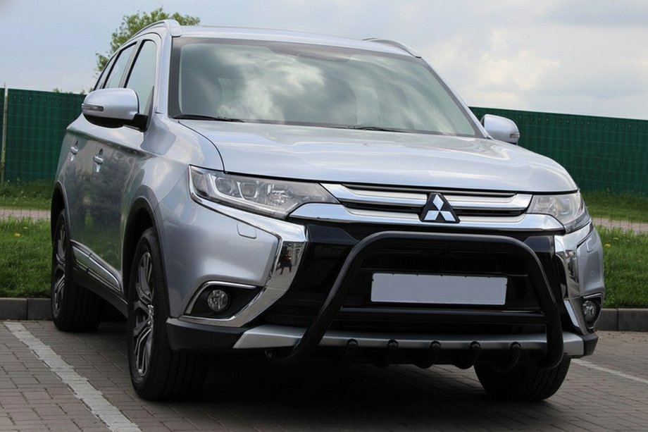 Mitsubishi Outlander 2012-2021 гг. Кенгурятник WT003 Черный (Нержавеющая сталь) Image