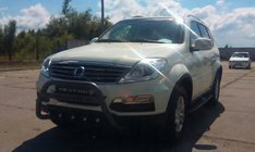 SsangYong Rexton I 2001-2017 гг. Кенгурятник WT004 Черный (Нержавейка) фото 2