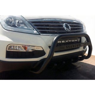 Кенгурятник WT004 Черный (Нержавейка) SsangYong Rexton I 2001-2017 гг. фото 1