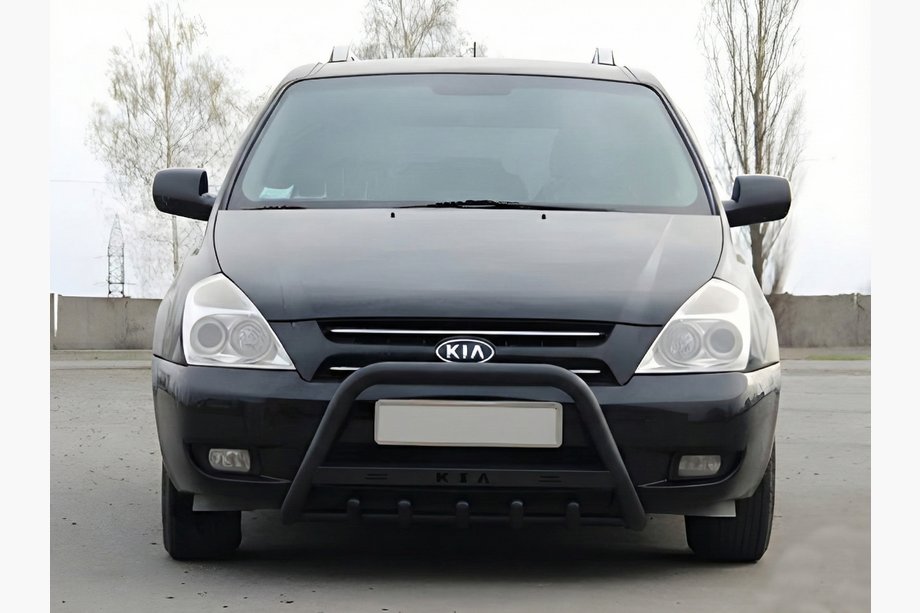 Kia Carnival 2002-2013 гг. Кенгурятник WT004 Черный (Нержавейка) Image