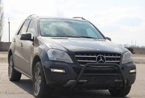Mercedes ML W164 2005-2011 гг. Кенгурятник WT003 Черный (Нержавеющая сталь) фото 3