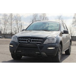 Кенгурятник WT003 Черный (Нержавеющая сталь) Mercedes ML W164 2005-2011 гг. фото 4