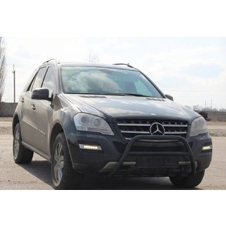Кенгурятник WT003 Черный (Нержавеющая сталь) Mercedes ML W164 2005-2011 гг. фото 3