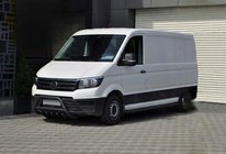 Volkswagen Crafter 2016- гг. Кенгурятник WT003 Черный Нержавейка фото 3
