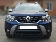 Renault Duster 2018-2024 гг. Кенгурятник без надписи WT003 Черный (нерж.) фото 3