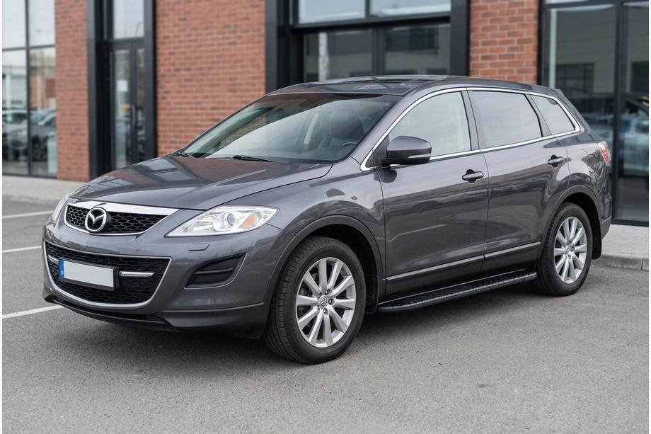 Mazda CX-9 2007-2016 гг. Боковые пороги Bosphorus Black (2 шт., алюминий) Image