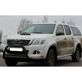 Кенгурятник WT003 Черный Нержавейка Toyota Hilux 2006-2015 гг. фото 3