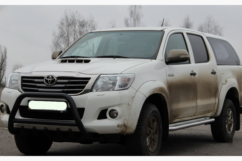 Toyota Hilux 2006-2015 гг. Кенгурятник WT003 Черный Нержавейка Фото 3