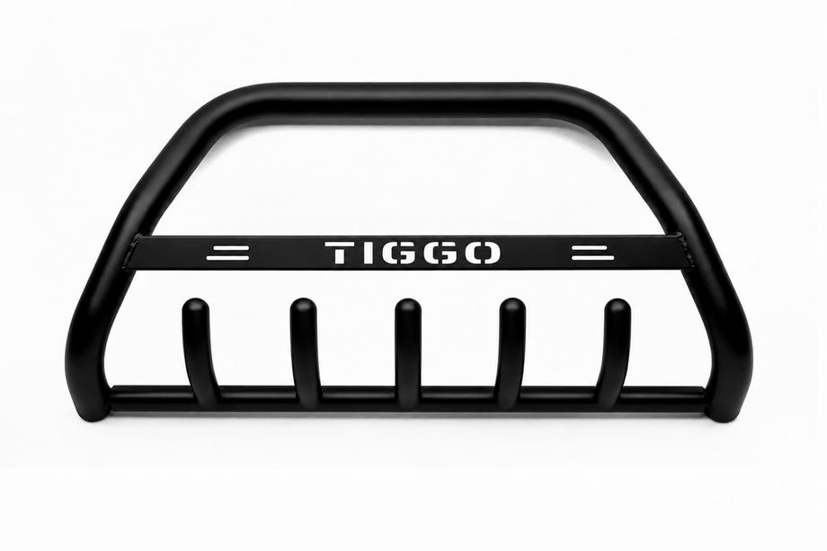 Chery Tiggo 3 2005- гг. Кенгурятник WT004 Черный (Нержавейка) Image
