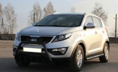 Kia Sportage 2010-2015 гг. Кенгурятник WT004 Черный (Нержавейка) фото 1