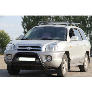 Кенгурятник WT004 Черный (Нержавейка) Hyundai Santa Fe 1 2000-2006 гг. фото 1