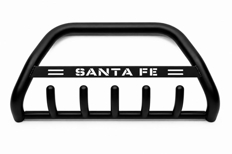 Hyundai Santa Fe 3 2012-2018 гг. Кенгурятник WT004 Черный (Нержавейка) Фото 1