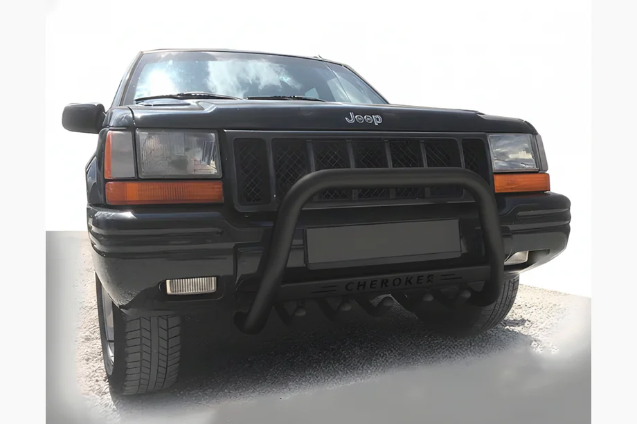 Jeep Grand Cherokee WJ 1999-2004 гг. Кенгурятник WT004 Черный (Нержавейка) Фото 1