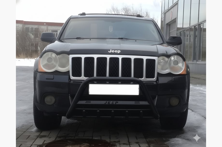 Jeep Grand Cherokee WK 2004-2010 гг. Кенгурятник WT004 Черный (Нержавейка) Фото 1