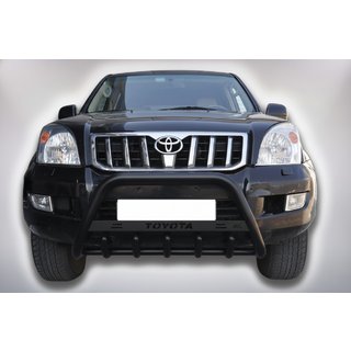 Кенгурятник WT004 Черный (Нержавейка) Toyota Land Cruiser Prado 120 2002-2009 гг. фото 1