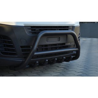 Кенгурятник WT003 Черный Нержавейка Opel Vivaro 2019- гг. фото 1