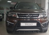 Chery Tiggo 5 2013- гг. Кенгурятник WT003 Черный Нержавейка фото 1