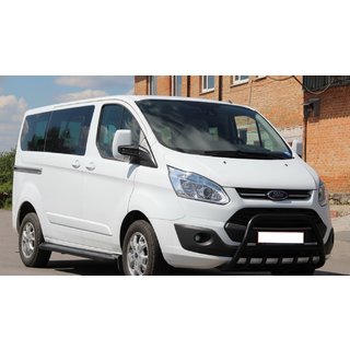Кенгурятник WT003 Черный Нержавейка Ford Custom 2013-2022 гг. фото 4