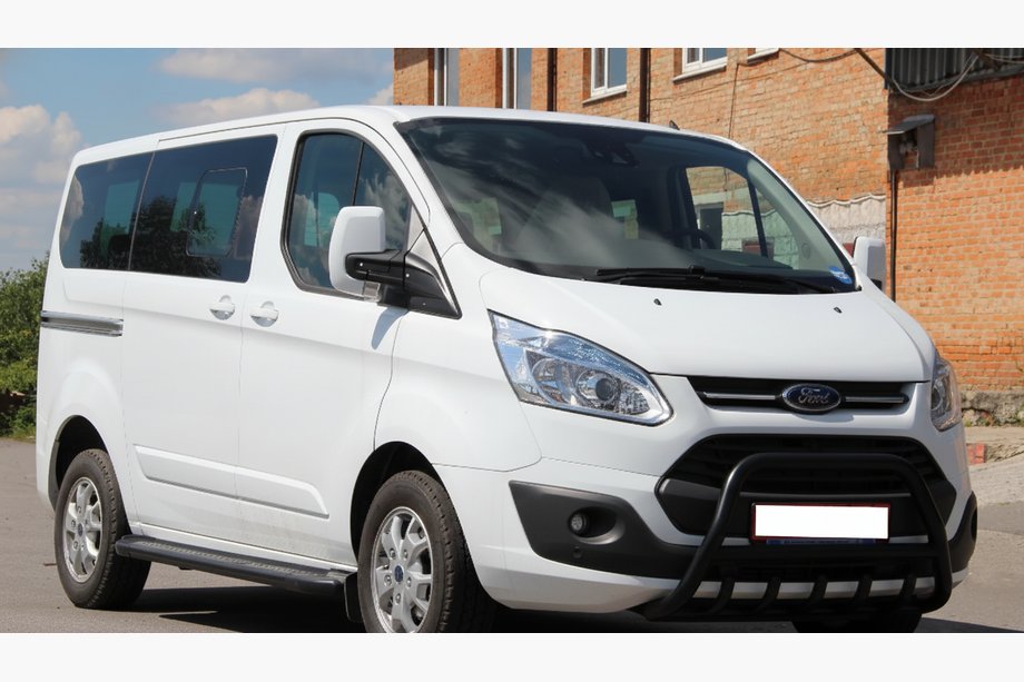 Ford Custom 2013-2022 гг. Кенгурятник WT003 Черный Нержавейка Фото 4