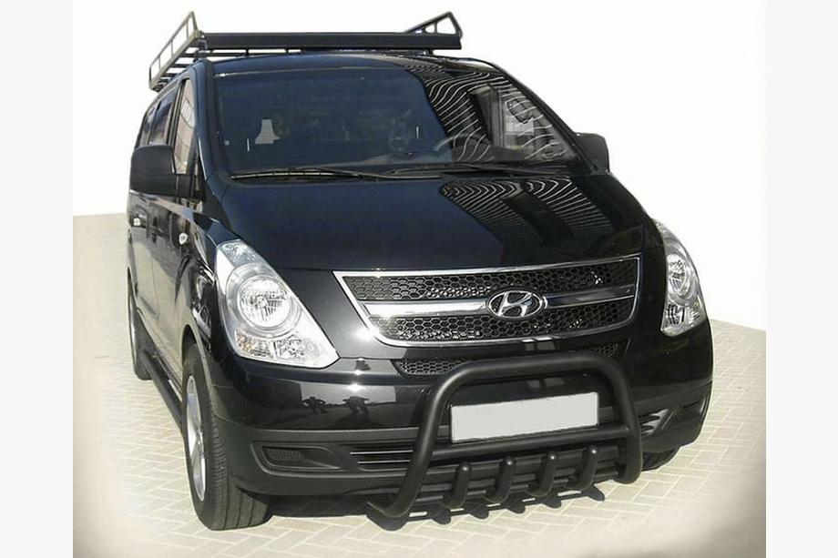 Hyundai H300, H1, Starex 2008-2020 гг. Кенгурятник WT003 Черный Нержавейка Фото 6