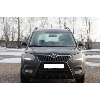 Кенгурятник WT003 Черный Нержавейка Skoda Yeti 2009-2017 гг. фото 3