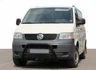 Volkswagen T5 Multivan 2003–2010 гг. Кенгурятник WT003 Черный (Нержавеющая сталь) фото 1
