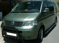 Volkswagen T5 Multivan 2003–2010 гг. Кенгурятник WT003 Черный (Нержавеющая сталь) фото 3