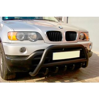 Кенгурятник WT003 Black (нерж) BMW X5 E53 1999–2006 гг. фото 1