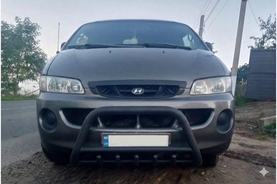 Hyundai H200, H1, Starex 1998-2007 гг. Кенгурятник WT003 Black (нерж) Image