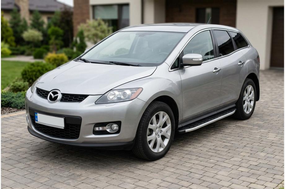 Mazda CX-7 2006-2012 гг. Боковые Подножки Fullmond (2 шт, алюминий) Image