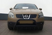 Nissan Qashqai 2007-2010 гг. Кенгурятник WT003 Black (нерж) фото 1