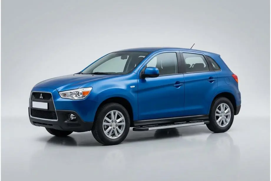 Mitsubishi ASX 2010-2023 гг. Боковые Подножки Duru (2 шт., Алюминий) Image
