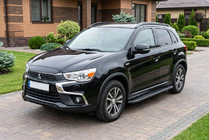 Mitsubishi ASX 2010-2023 гг. Боковые пороги Bosphorus Black (2 шт., алюминий) фото 1