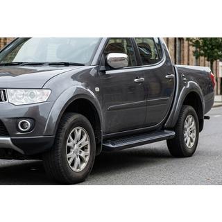 Боковые Подножки Allmond Black (2 шт., Алюминий) Mitsubishi L200 2006-2015 гг. фото 1