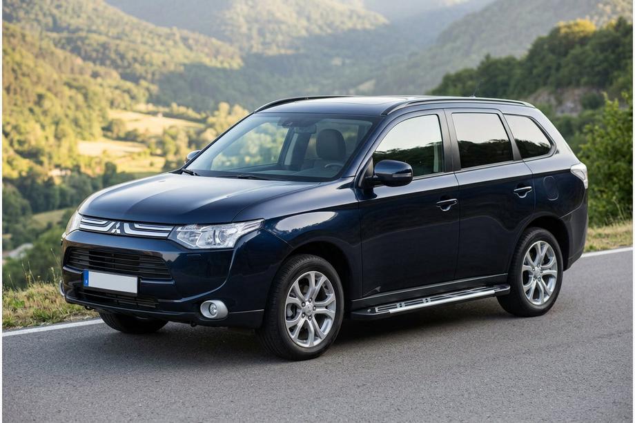 Mitsubishi Outlander 2012-2021 гг. Боковые Подножки Sunrise (2 шт., Алюминий) Image