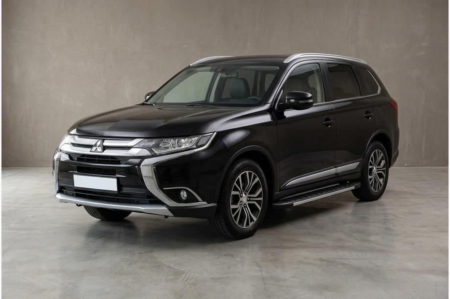 Mitsubishi Outlander 2012-2021 гг. Боковые Подножки Duru (2 шт., Алюминий) Image