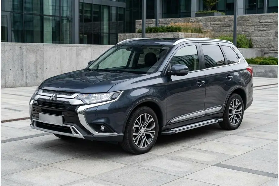 Mitsubishi Outlander 2012-2021 гг. Боковые Подножки Rainbow (2 шт., Алюминий) Image