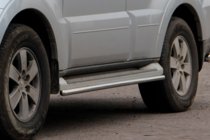 Mitsubishi Pajero Wagon IV 2006-2021 гг. Боковые трубы (2 шт., нержавейка) фото 5