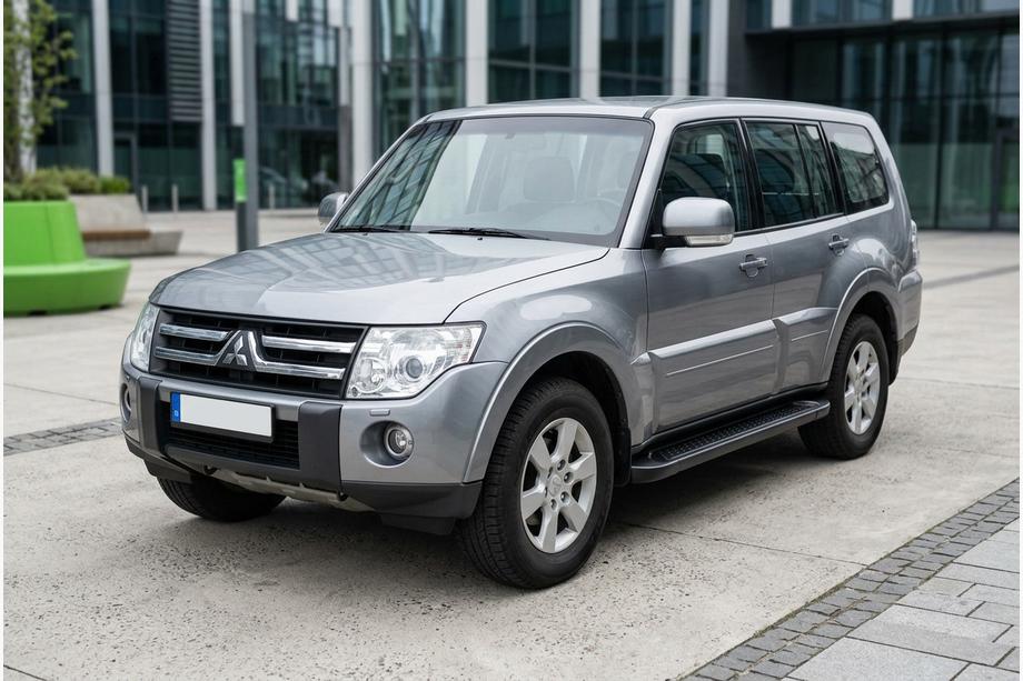 Mitsubishi Pajero Wagon IV 2006-2021 гг. Боковые Подножки Allmond Black (2 шт., Алюминий) Фото 1