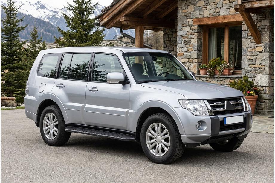 Mitsubishi Pajero Wagon IV 2006-2021 гг. Боковые пороги Bosphorus Black (2 шт., алюминий) Image