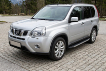 Nissan X-trail T31 2007-2014 гг. Боковые Подножки Duru (2 шт., Алюминий) фото 1