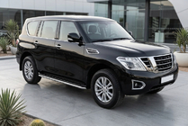 Nissan Patrol Y62 2010-2024 гг. Боковые Подножки Maydos V1 (2 шт., Алюминий и Нержавейка) фото 1