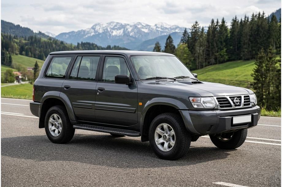 Nissan Patrol Y61 1997-2011 гг. Боковые пороги Bosphorus Black (2 шт., алюминий) Image