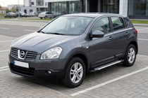 Nissan Qashqai 2007-2010 гг. Боковые Подножки Line (2 шт., Алюминий) фото 1