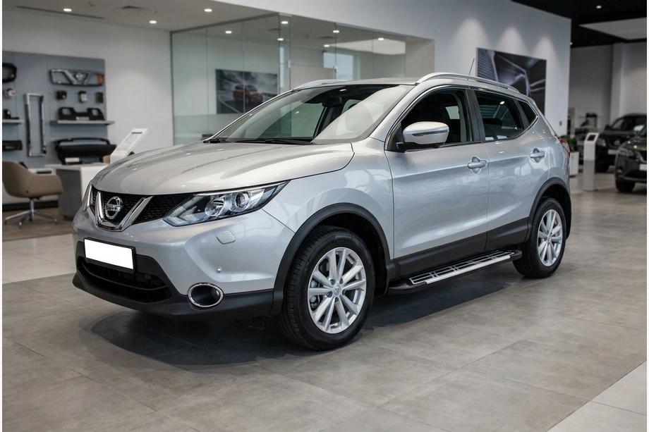 Nissan Qashqai 2014-2021 гг. Боковые Подножки Sunrise (2 шт., Алюминий) Фото 1