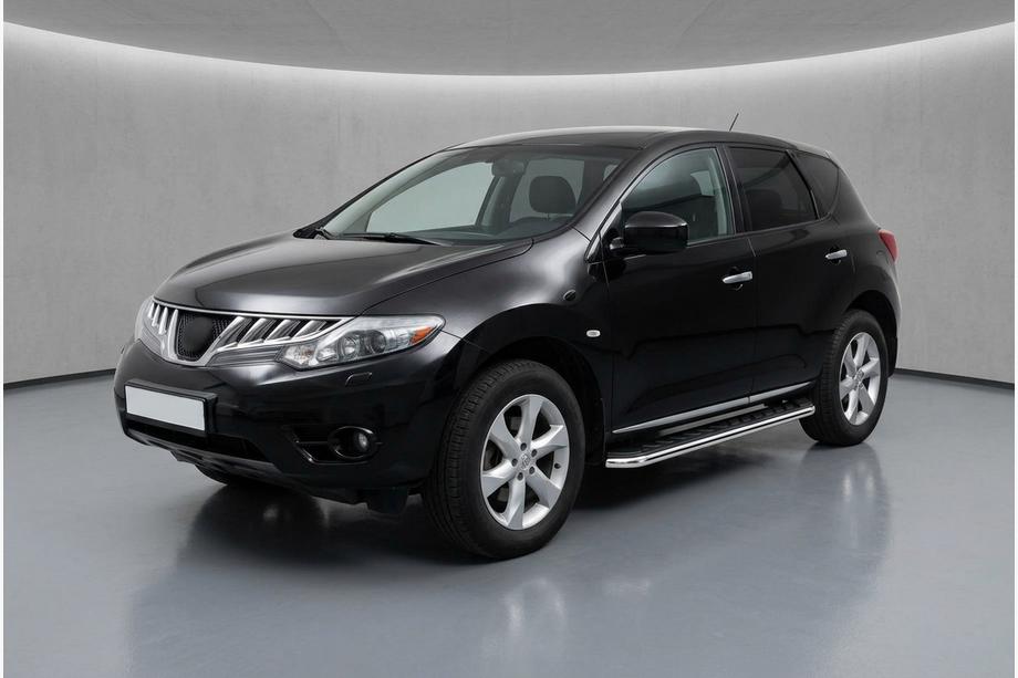 Nissan Murano 2008-2014 гг. Боковые Подножки Maydos V1 (2 шт., Алюминий и Нержавейка) Image